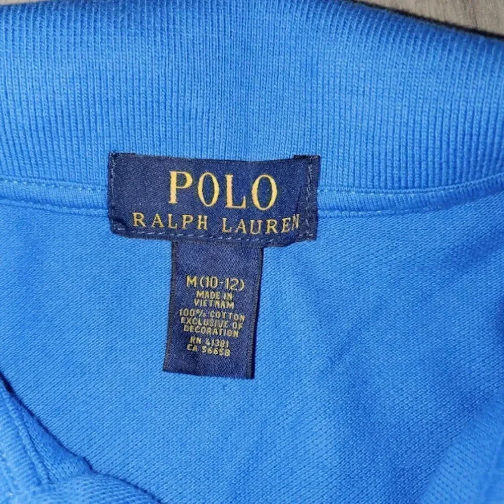 Ralph Lauren boy's's Blue short sleeve Comfort Polo T Shirt Size M